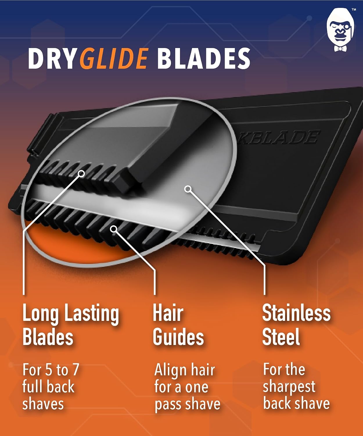 Bakblade 2.0 Refill Cartridges Bundle, Back Hair & Body Shaver Replacement Cartridges, Extra-Wide Wet Dry & Disposable Razor Blades (6 Blades) | Dryglide Safety Technology, Titanium Plated, Shave Wet Or Dry, Easy to Replace, Lasts 5 - 7 Shaves