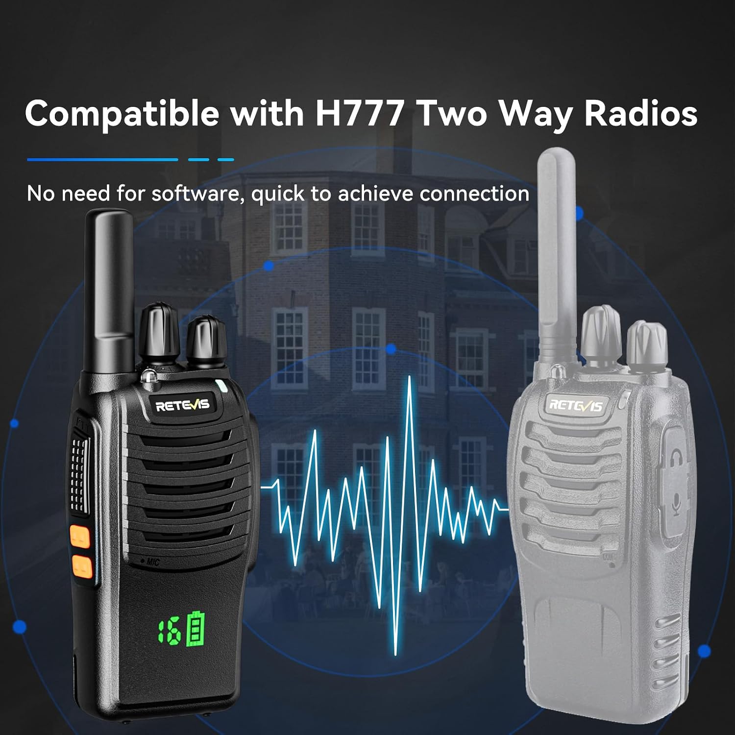 Retevis H777H Walkie Talkies with Earpeice,Portable FRS-Two Way Radio 6Pack | For Schools, Shatterproof Hidden Display, 6-Way Charger, USB-C, Emergency Alarm, Flashlight, with Stretchable Coiled Headset