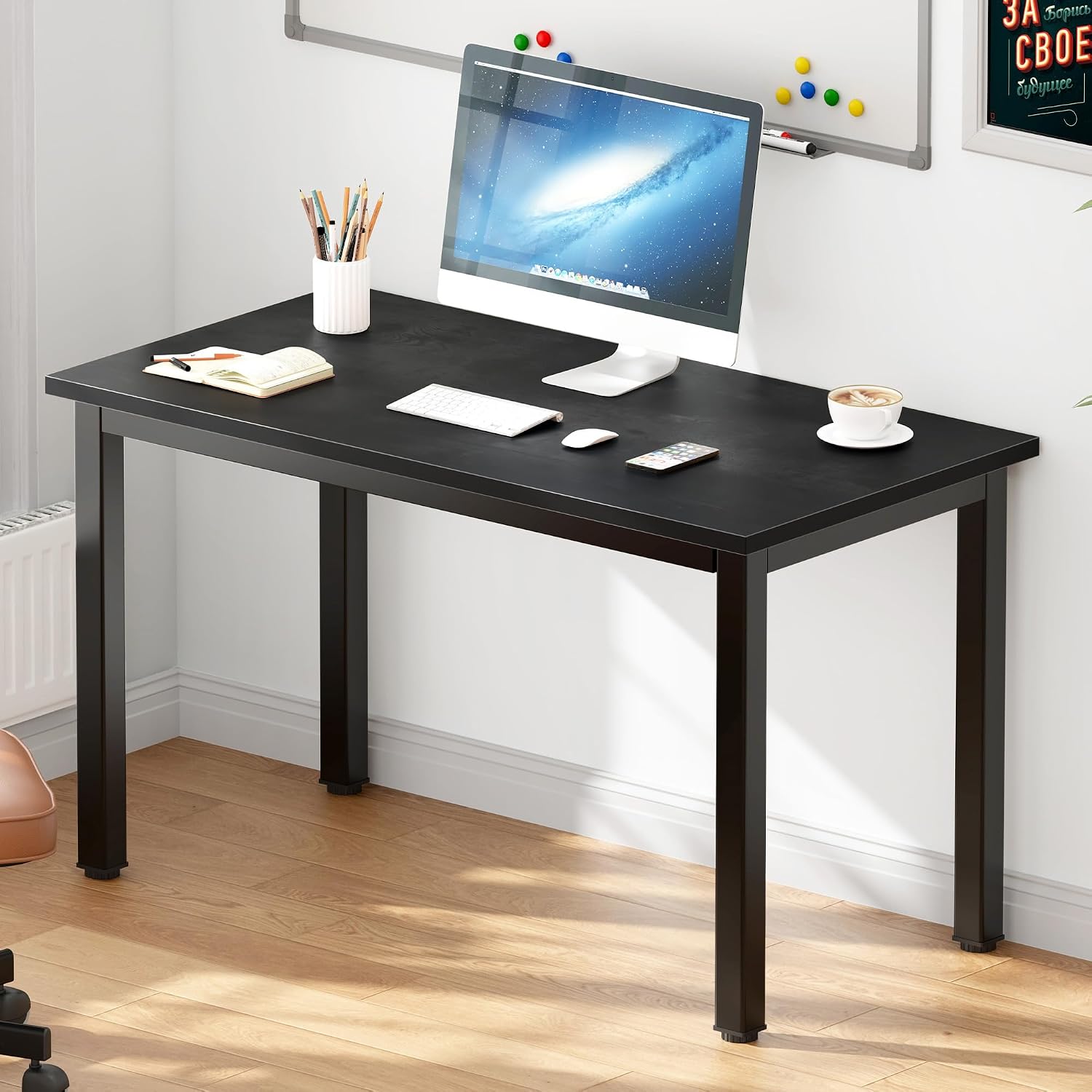 DlandHome 47 inches Medium Computer Desk for Bedroom, Retro