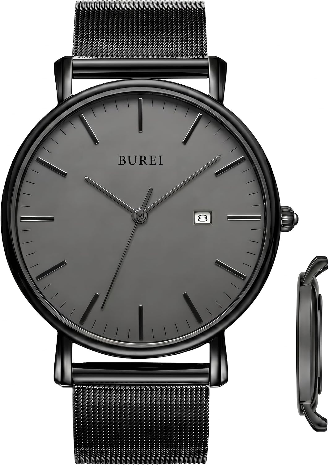 BUREI Men Wrist Watches Fashion Minimalist Thin Analog Quartz Waterproof Watches for Men, Refined Gifts for Men, Boyfriend, Husband, Dad