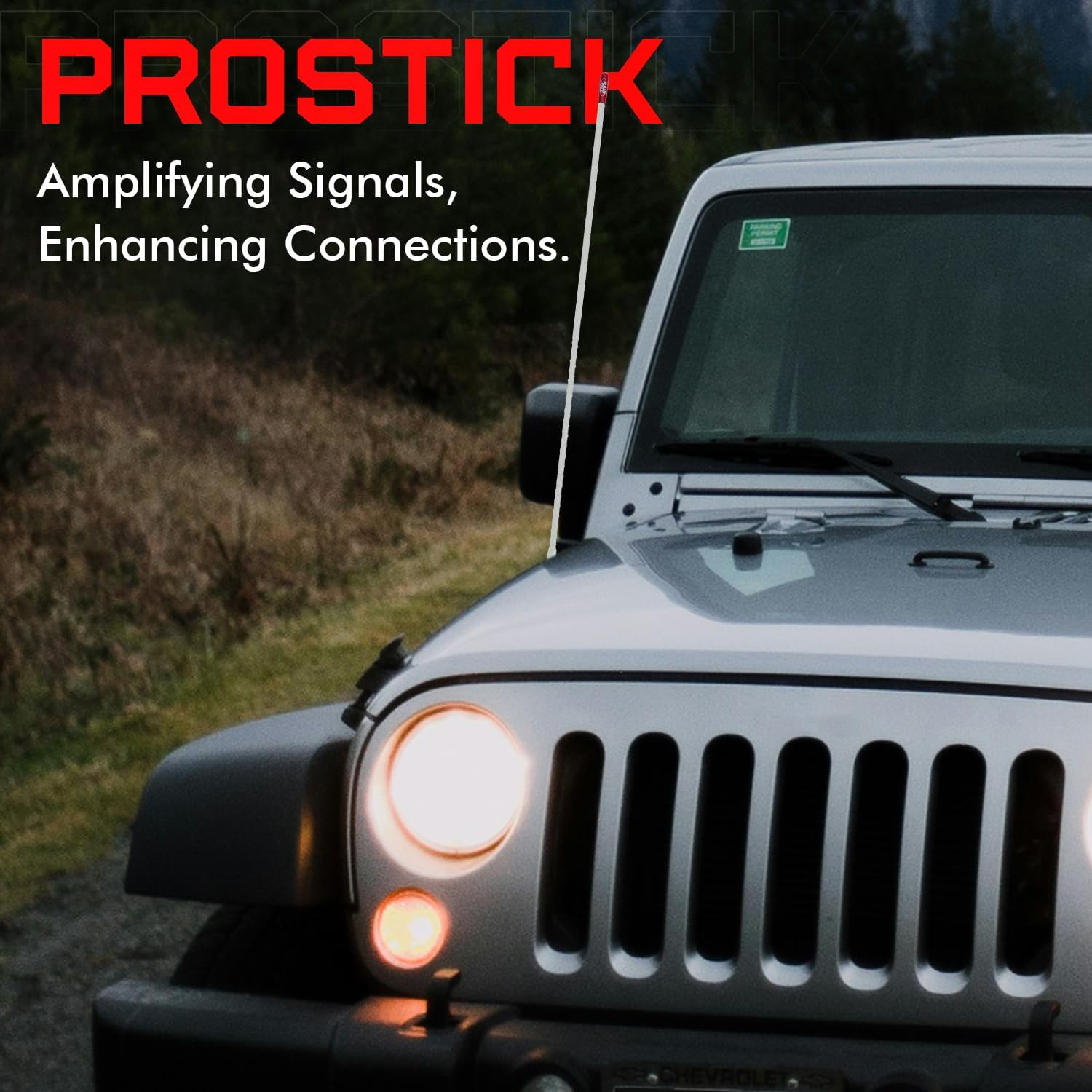 Prostick 2-Foot Fiberglass Passive CB Antenna – White, Handles Up to 1000W Input