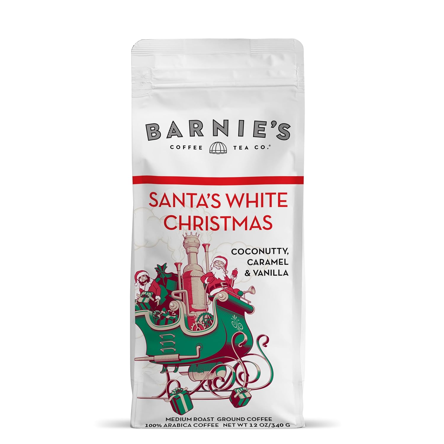 Barnie's Coffee English Salted Toffee Ground Coffee with Caramel, Molasses and Salted Creamy Butter Flavors, Medium Roasted Arabica Coffee Beans