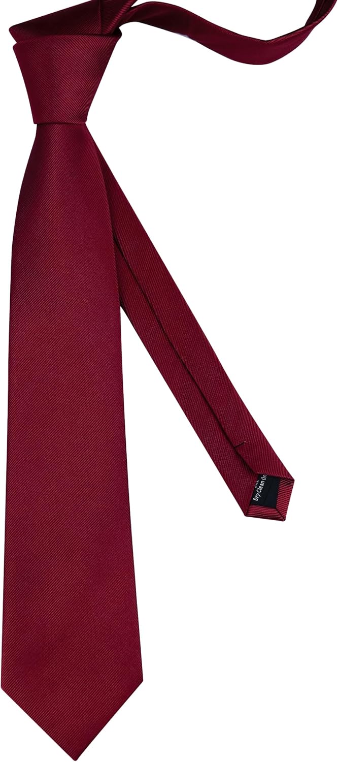 GUSLESON Classic New 3.15"（8cm） Men's Solid Color Necktie Wedding Business Tie + Gift Box