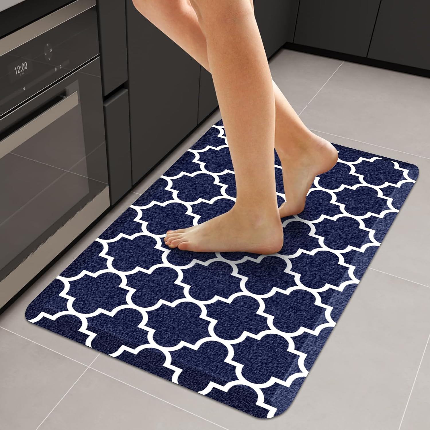 WISELIFE Kitchen Mats and Rugs Cushioned Anti-Fatigue, 17.3"x 60", Grey