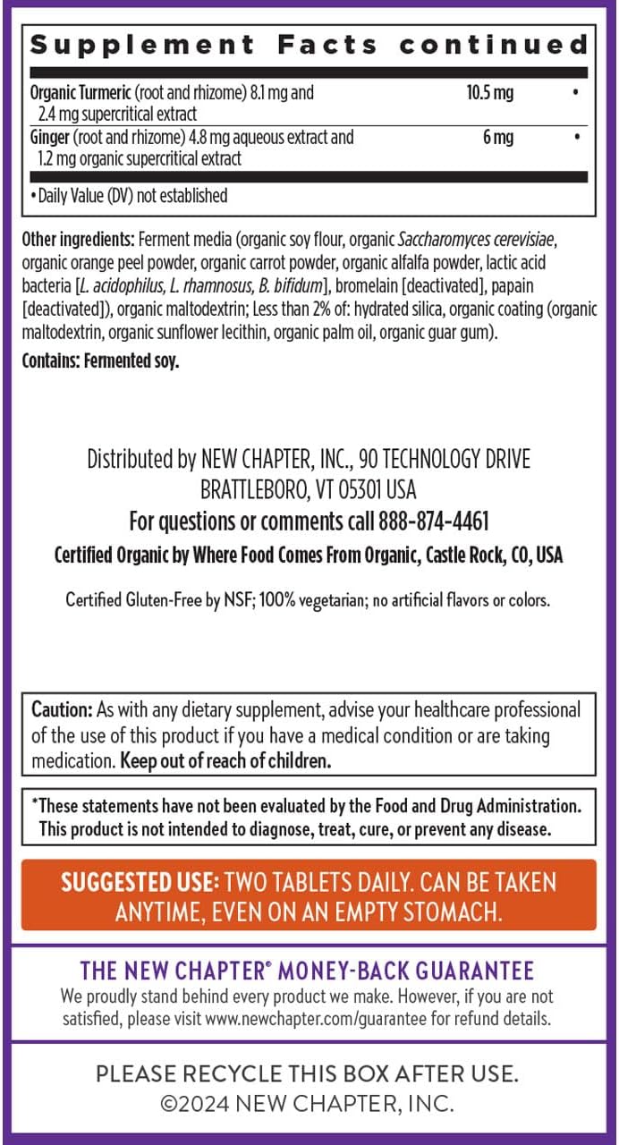 New Chapter Men's Multivitamin Advanced Formula for Stress, Brain, Immune, Heart & Energy Support, Higher Levels of Whole-Food Fermented Essential Nutrients for Men + Selenium + B Vitamins, 120 ct