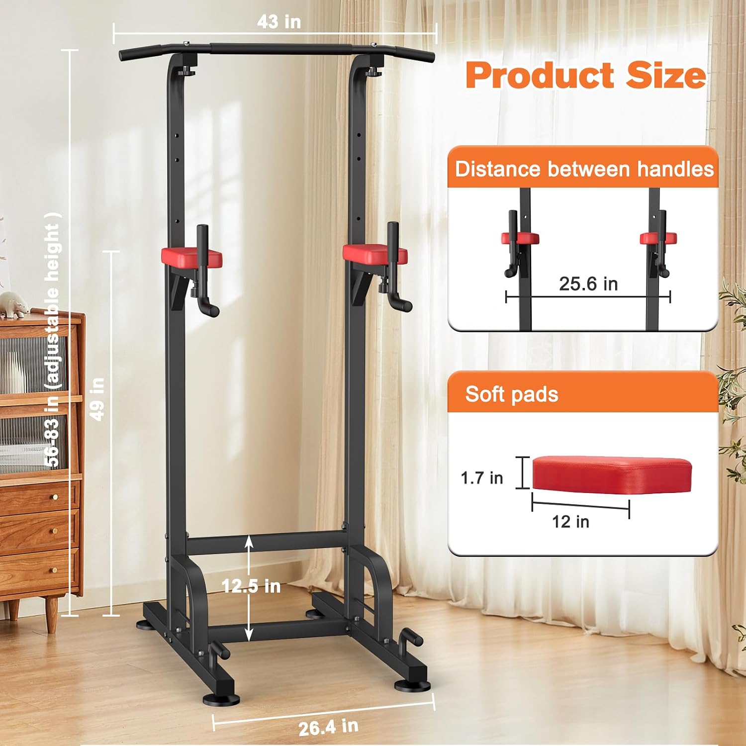 RELIFE REBUILD YOUR LIFE Pull Up Bar Free Standing Power Tower for Home Gym | Dip Station Pull Up Station, Multi-Function Home Fitness Equipment for Pull-Ups, Dips, Push-Ups, Full Body Strength Training