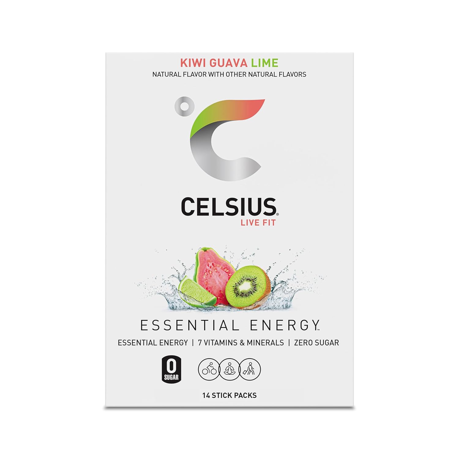 CELSIUS On-The-Go Powder Stick Packs, Zero Sugar (14 Sticks per Pack)