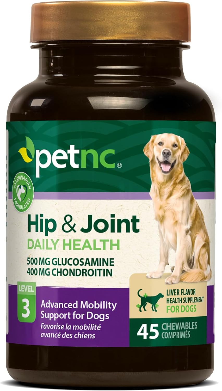 PetNC Natural Care Hip and Joint Soft Chews for Dogs, 90 Count - 27591 | Glucosamine Chondroitin MSM Dog Chews with Hyaluronic Acid, Liver Flavored Bone & Joint Support Supplement, For All Breeds