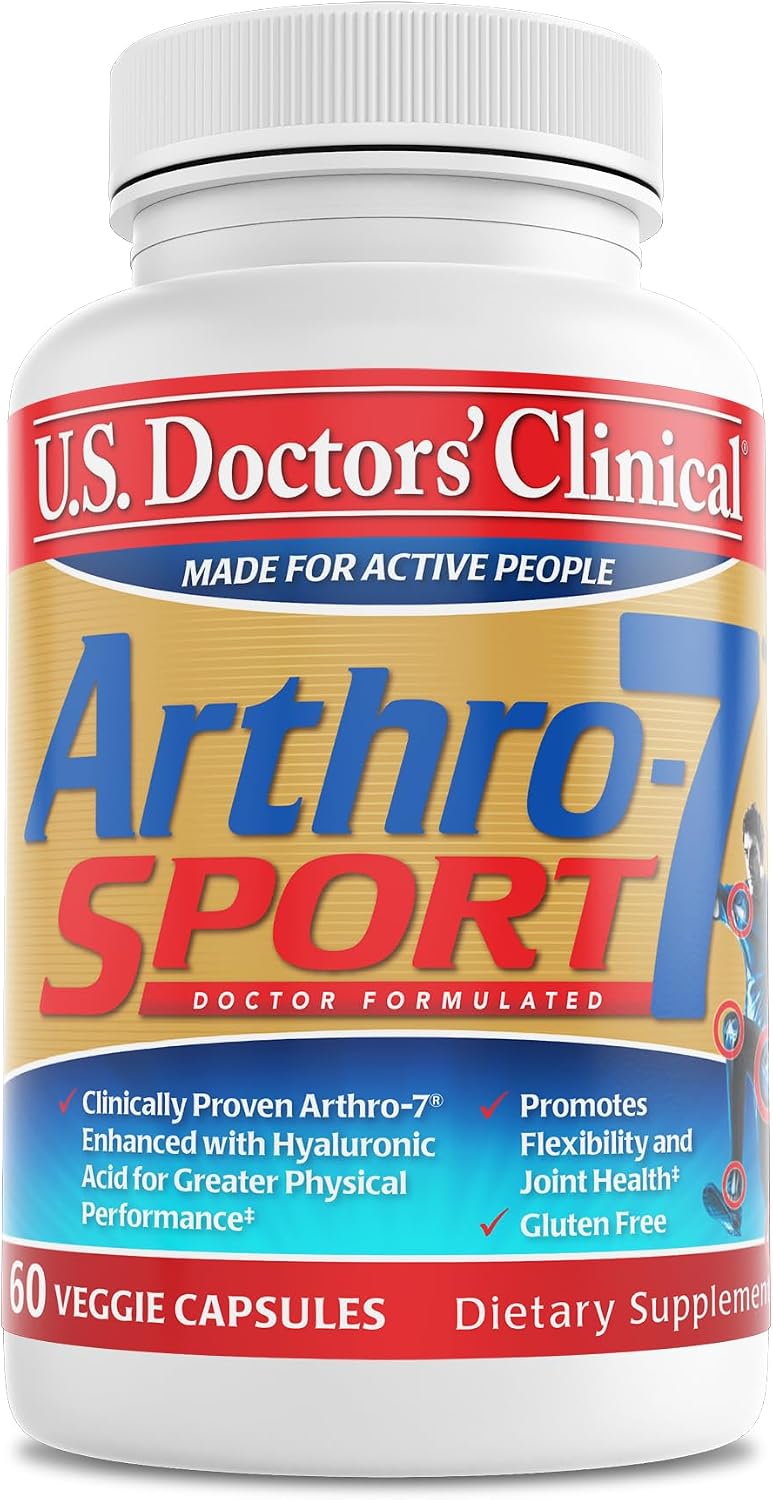 U.S. Doctors' Clinical Arthro-7 Joint Support Supplement - 60 Capsules | Clinically proven AR7 blend with turmeric, collagen, MSM & bromelain for healthy joints and mobility.* 60 capsules.