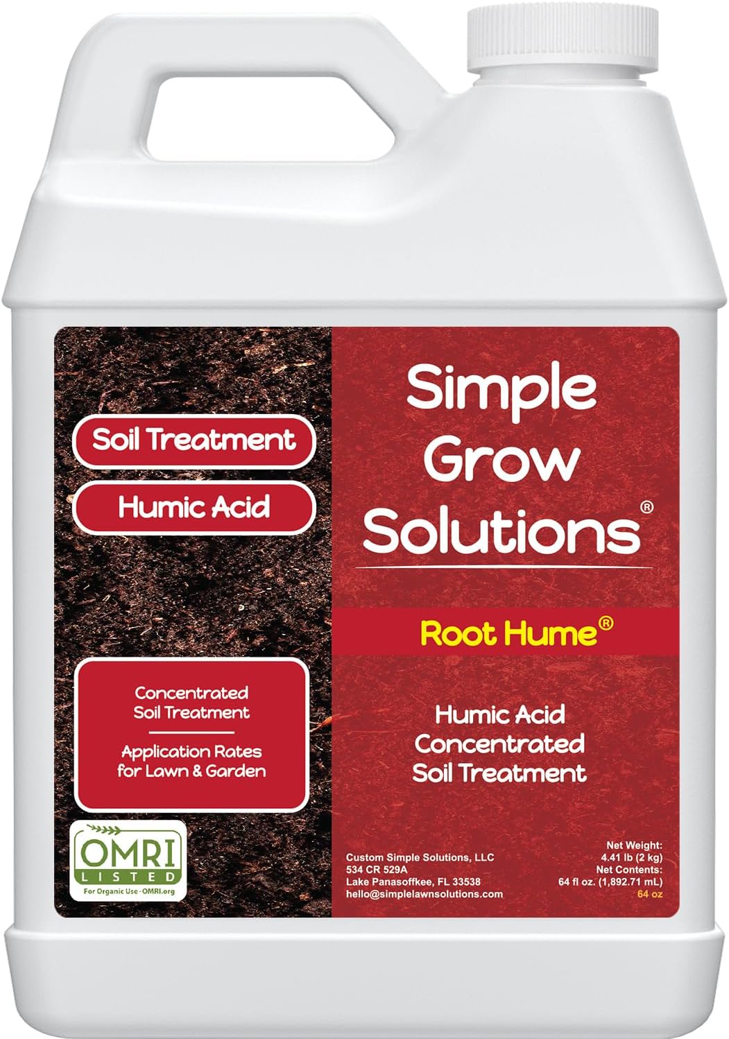 Raw Organic Soil Conditioner- Root Hume- Simple Grow Solutions- Natural Plant & Lawn Treatment- Nutrient Food Enhancer- Concentrated Liquid Humic - Grass, Tomatoes, Citrus, Flowers, Vegetables
