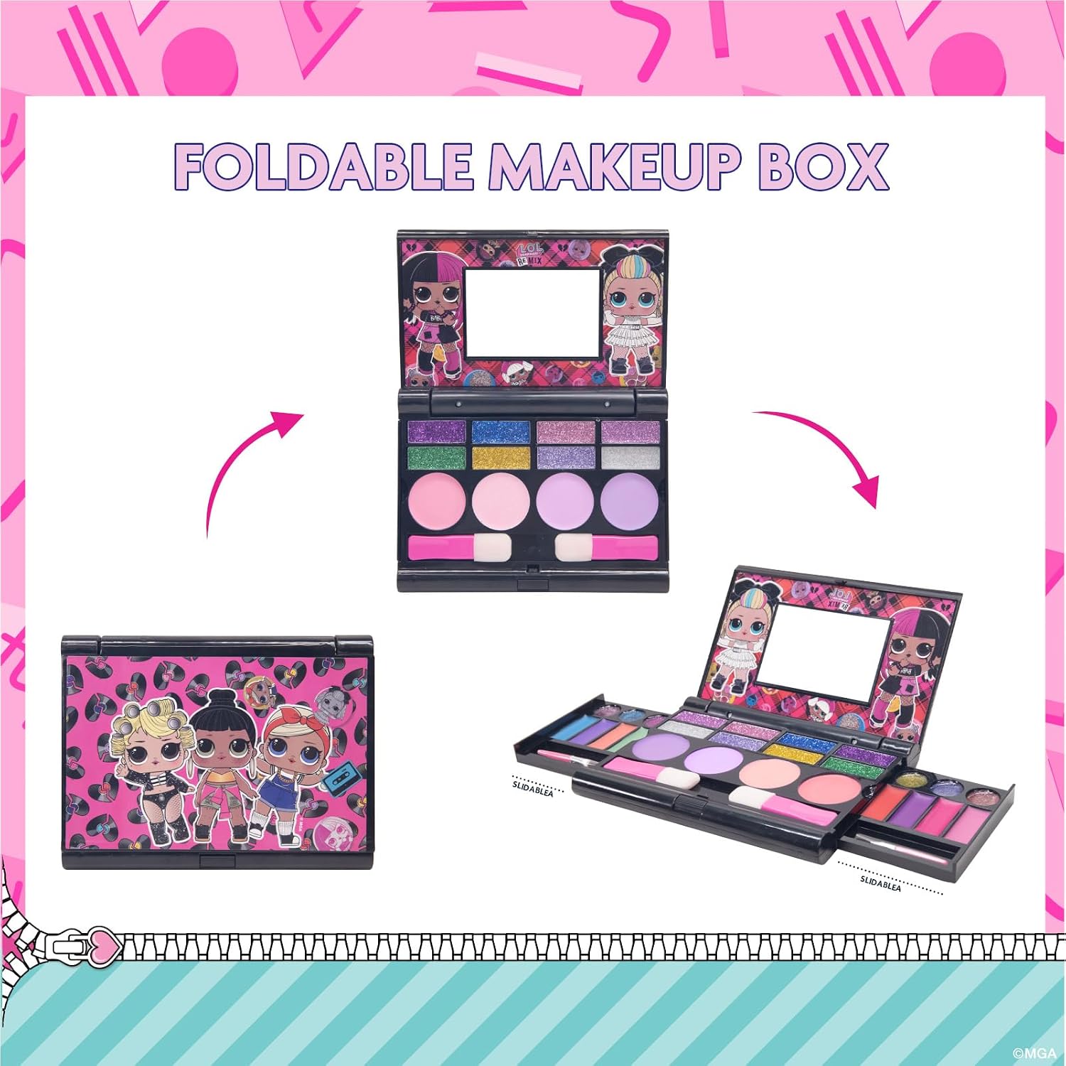 L.O.L. Surprise! Fold-Out Makeup Palette with Mirror, Lip Gloss, Eyeshadow & Blush