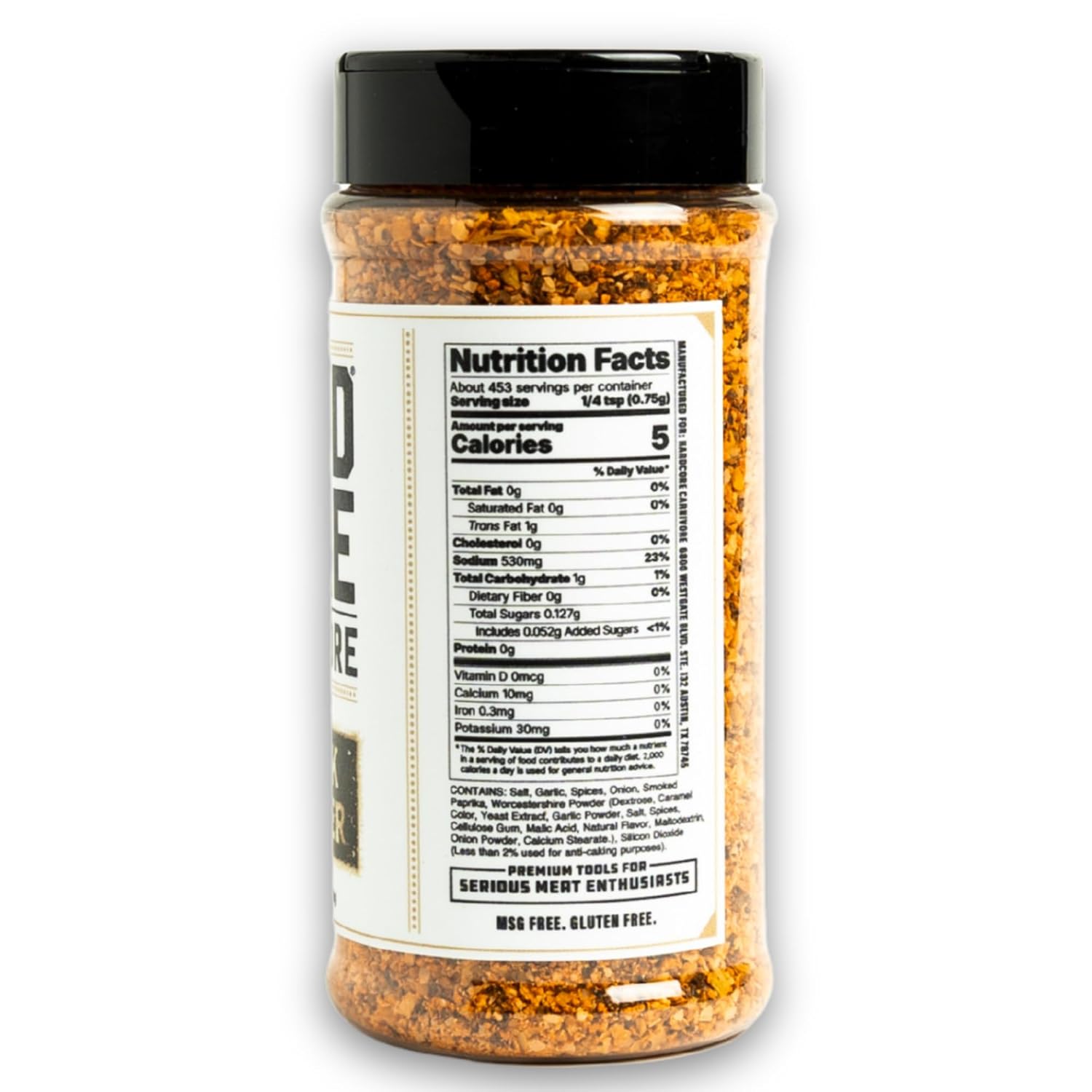Hardcore Carnivore Black | All-Purpose Beef Seasoning Rub, 13oz Shaker
