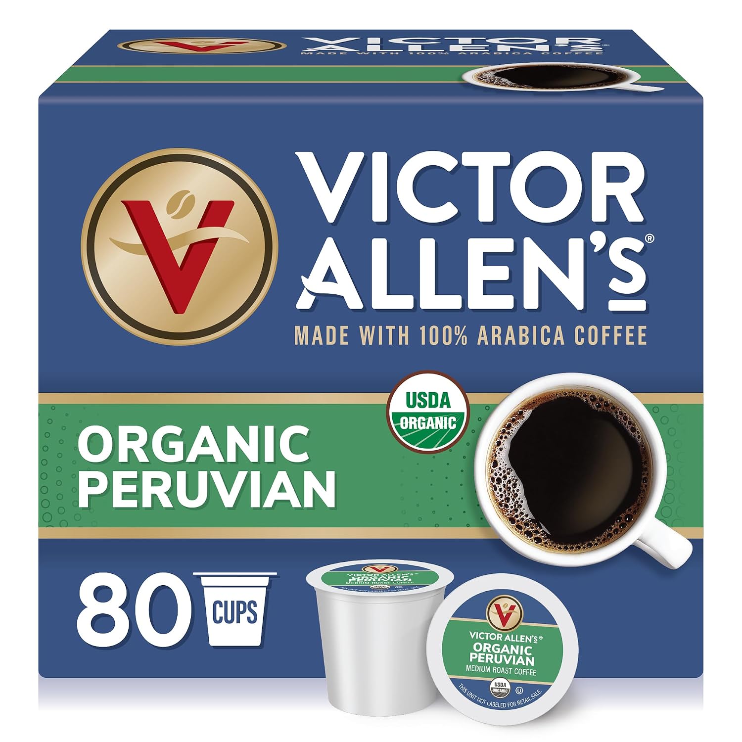 Victor Allen's Coffee K Cups, Kona Blend Single Serve Medium Roast Coffee, 80 Count, Keurig 2.0 Brewer Compatible | 100% Arabica beans, Keurig K-Cup compatible, Kosher-OU (Pareve), Kona District blend, 90-150mg caffeine per serving