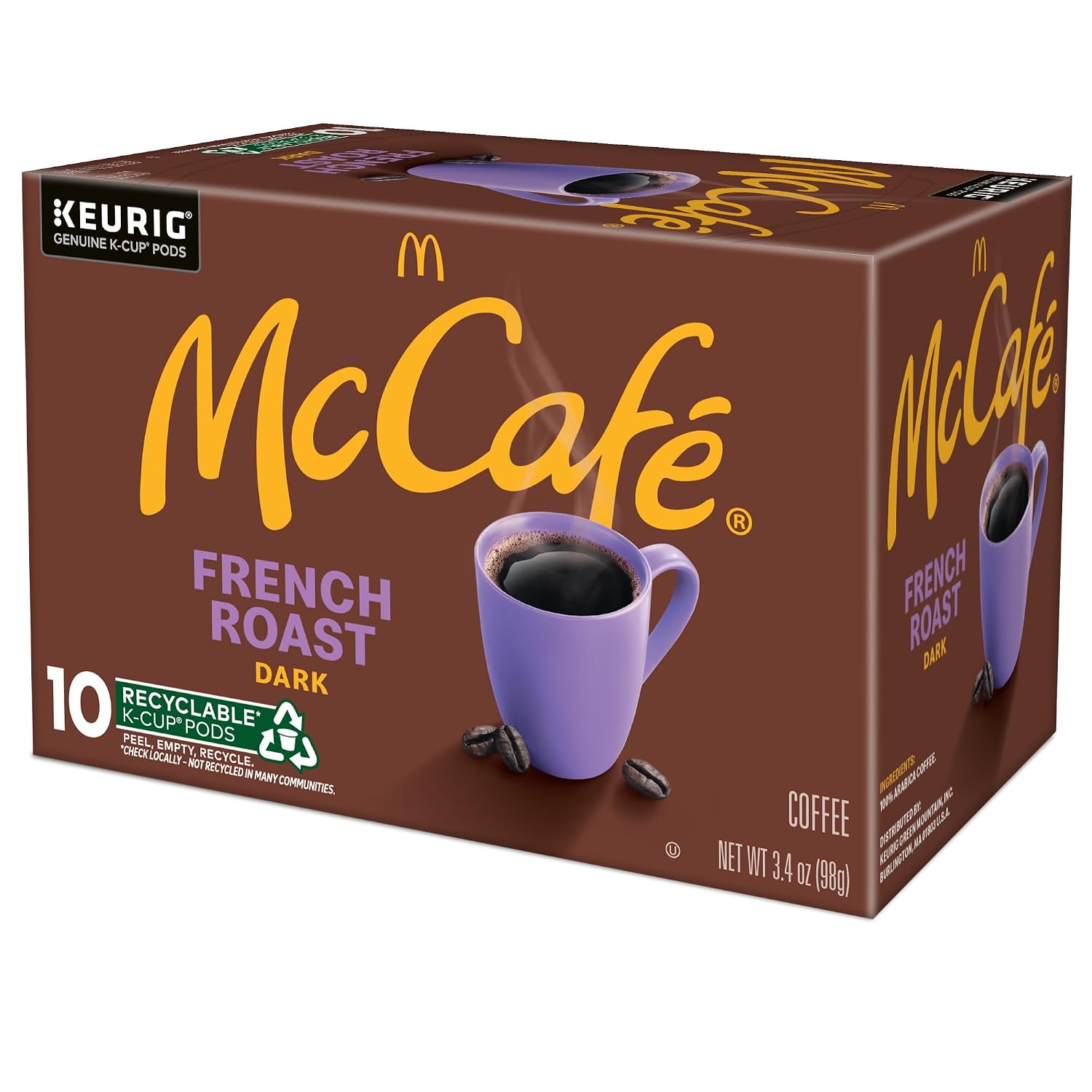 McCafe French Roast, Single Serve Coffee Keurig K-Cup Pods, Dark Roast, 96 Count (4 Packs of 24)