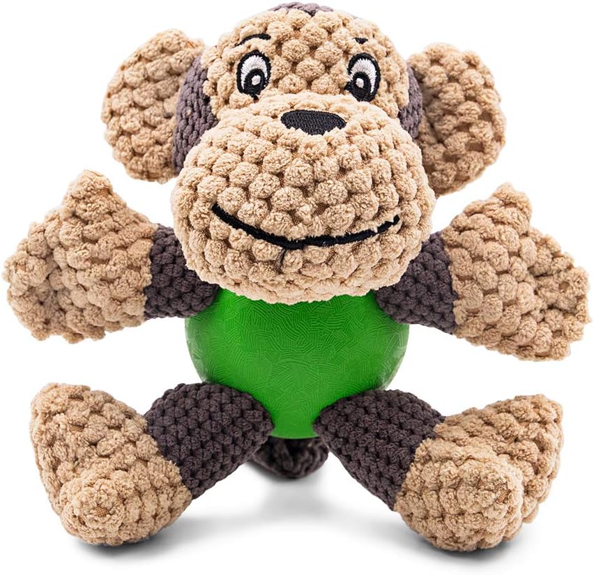 Raffaelo Dog Toys, Teeth Cleaning Squeaky Monkey Stuffed Chew Toys 5.9-6.3"