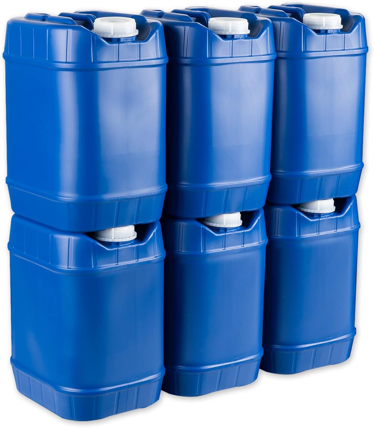 5-Gallon Stackable Water Storage Containers, Emergency Water Storage for Camping and Disaster Preparedness, 40 Gallons