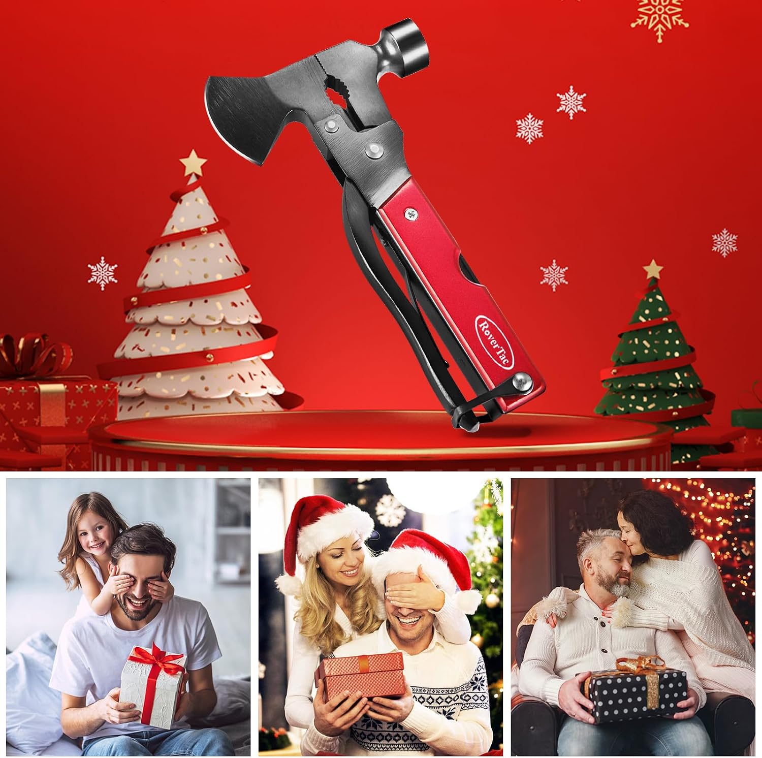 14-in-1 Multitool Camping Axe Hatchet – Essential Camping Gear with Knife, Hammer, Saw, Bottle Opener