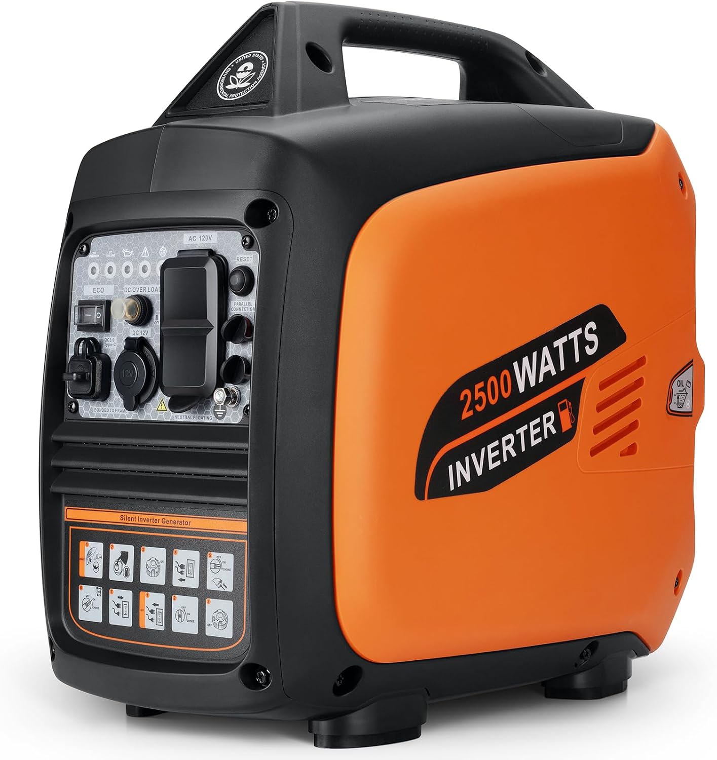 Oxseryn 2800-Watts Portable Inverter Generator, Gas Generators for Home Use, Camping, Super Quiet Emergency Home Backup, with Fuel Shut Off, 1.1Gal Fuel Tank, 39Lbs, EPA Compliant