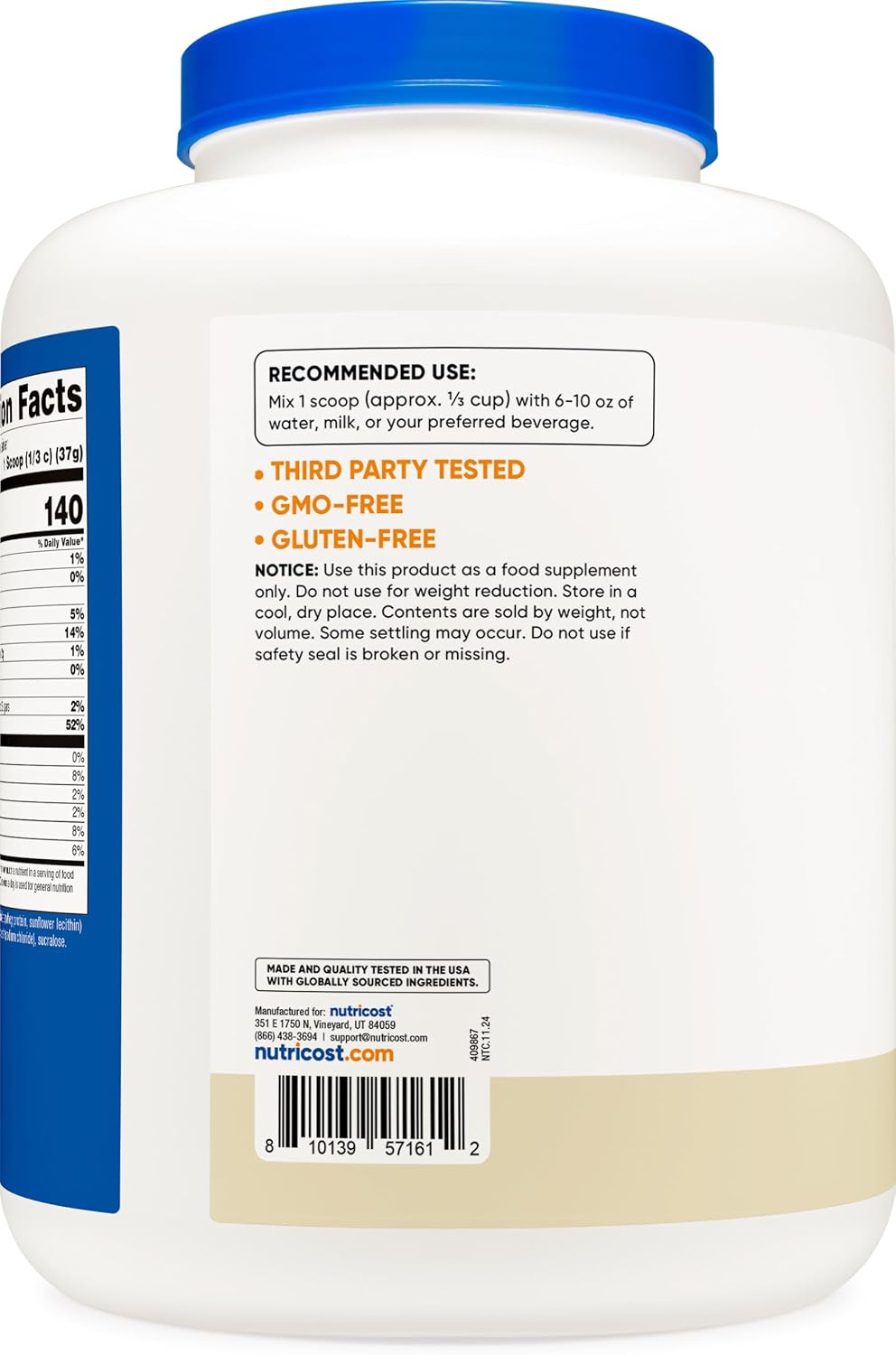Nutricost Whey Protein Isolate Powder (Vanilla) 2LBS