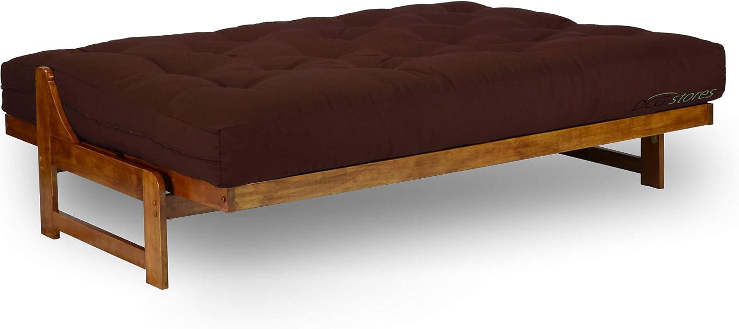 Nirvana Futons Plush, Comfortable 8-Inch Full Futon Mattress, Microfiber Fudge - Made in USA