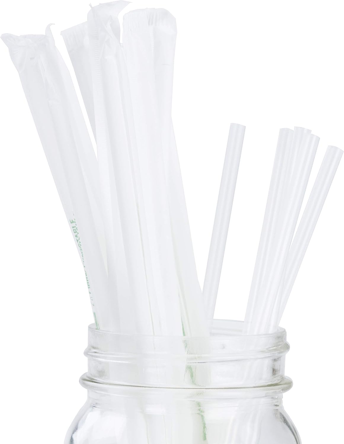 Clear Plastic Straws 200 Bulk Pack. Reduce Your Carbon Footprint With a Compostable, Plant-Based, Eco-Friendly Drinking Straw! Individually Wrapped