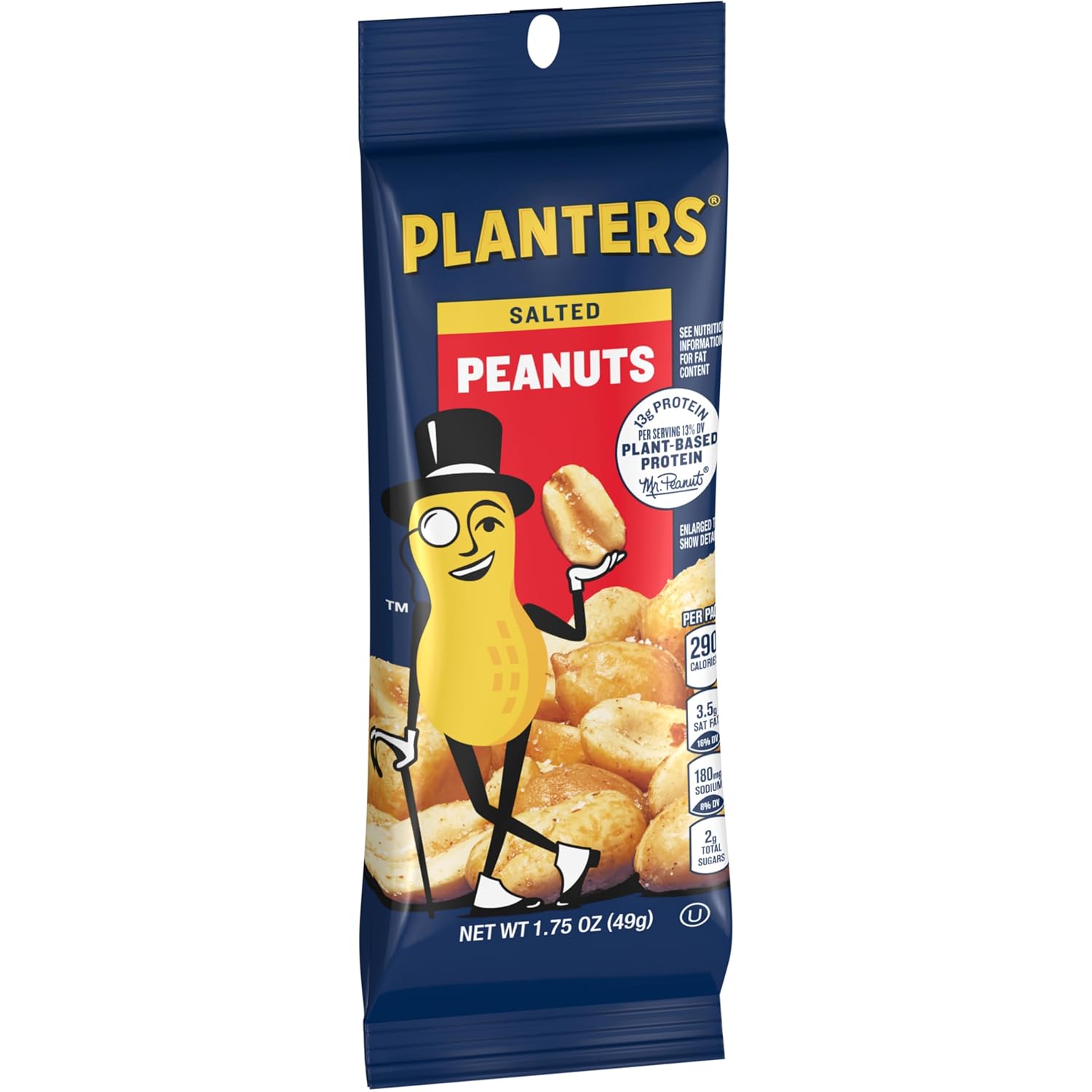 PLANTERS Salted Peanuts, Plant Based Protein Snacks, 2.19lbs (1 Ct)