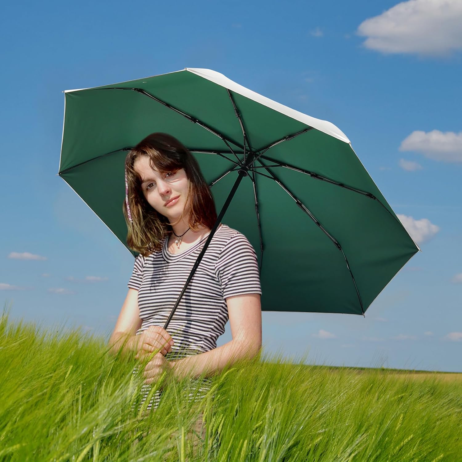 G4Free UPF 50+ UV Protection Travel Umbrella 42/46 Inch Auto Open Close