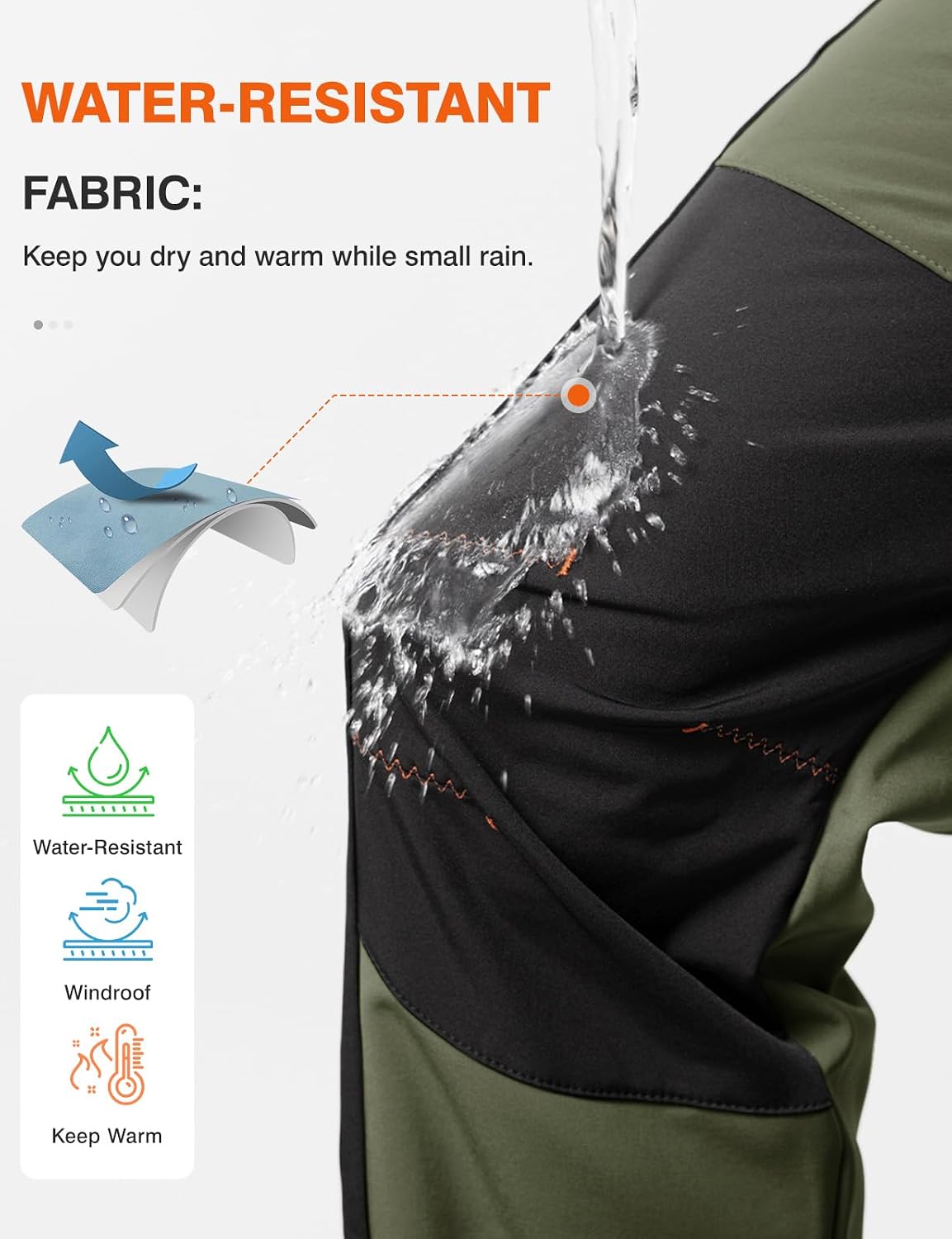 TBMPOY Men's Snow Ski Hiking Pants Waterproof Winter Fleece Lined Pants Camping Skiing Ice Fishing Pants with Belt