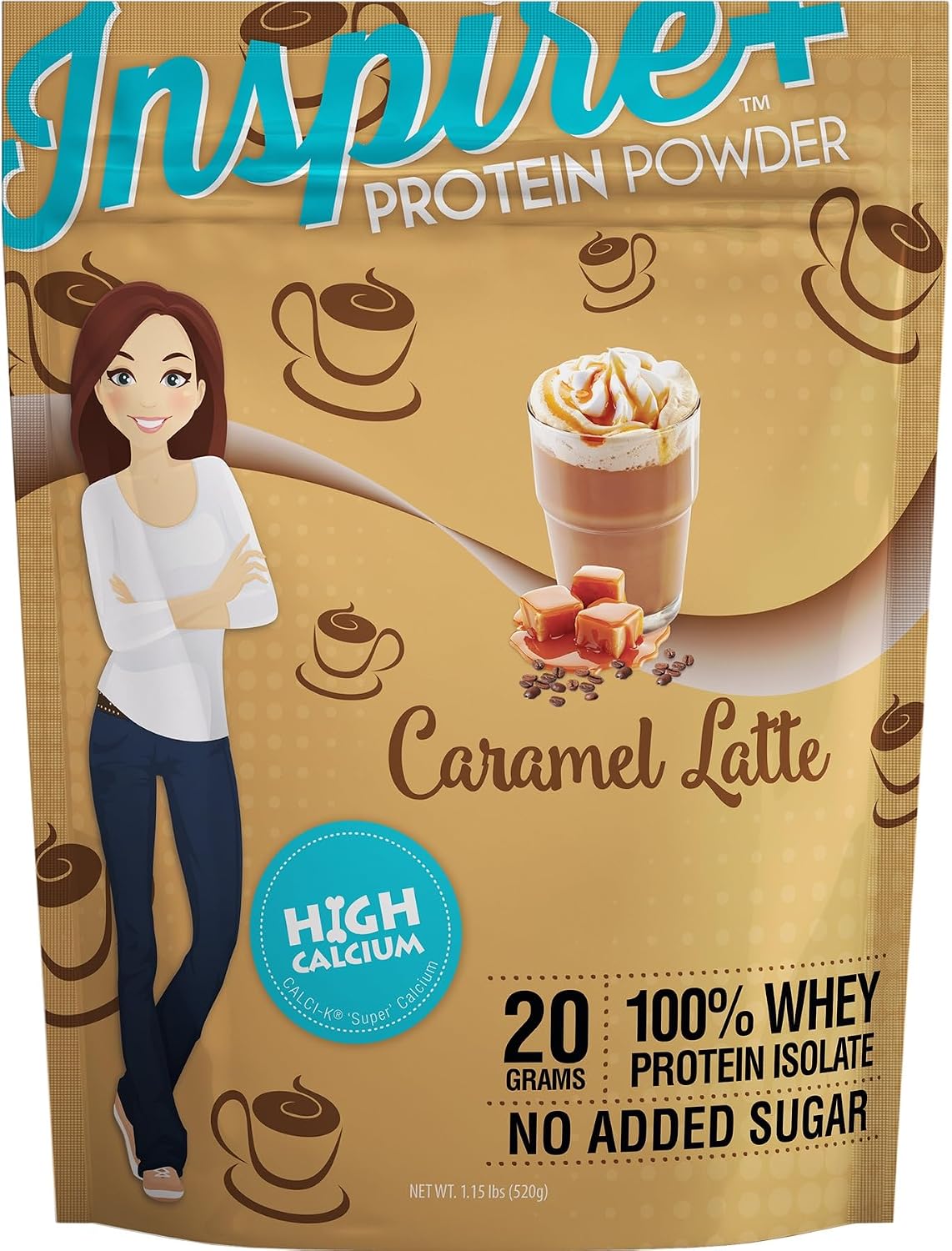 Bariatric Eating Inspire Caramel Latte Sugar-Free 20g Whey Protein Isolate Powder (20 Servings)