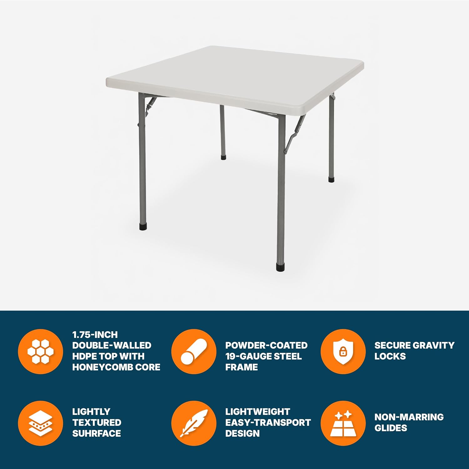 OEF Furnishings OEFBT2448 Utility Series Heavy-Duty Premium Commercial-Grade Indoor/Outdoor Folding Table (24 x 48 in, Rectangular