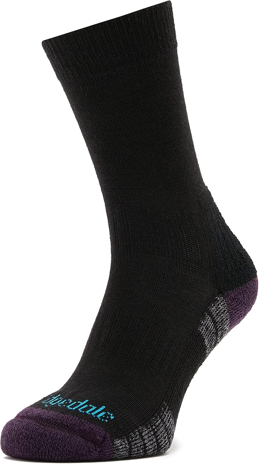 Bridgedale Hike Lightweight Trail Merino Endurance Boot Womens Walking Socks Medium Black Purple
