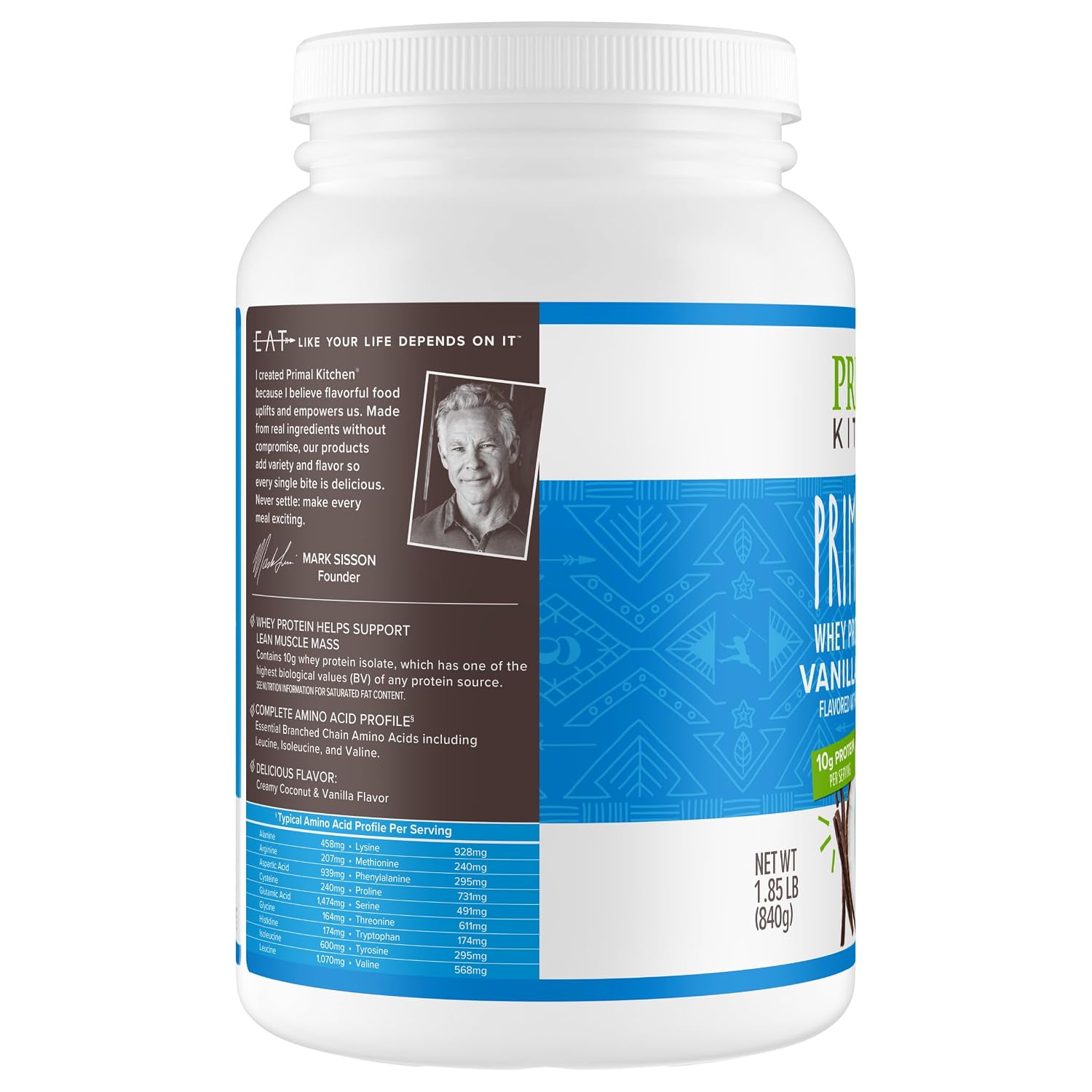Primal Kitchen Primal Fuel Chocolate Coconut Whey Protein Powder, Gluten and Soy Free, 1.94 Pounds