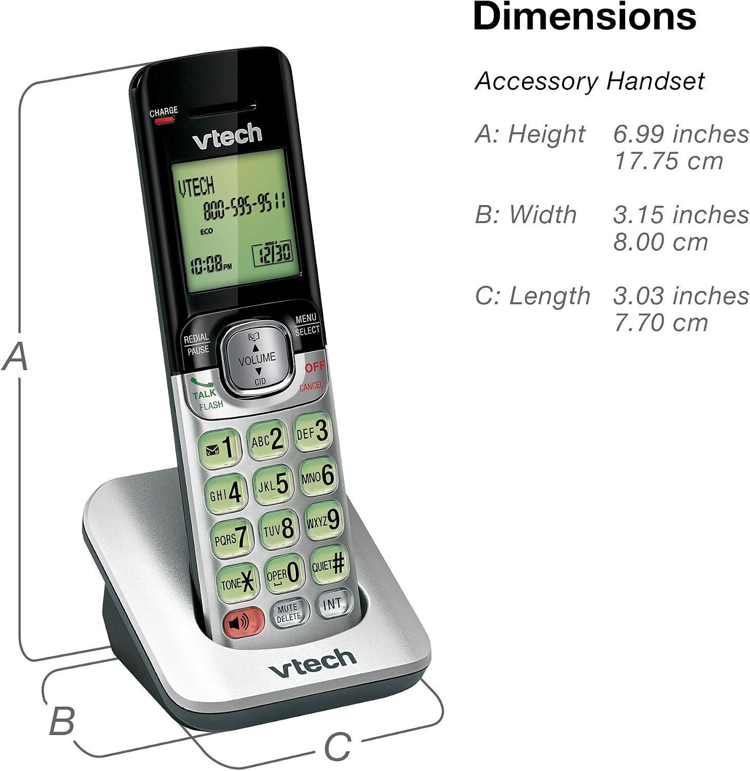 VTech CS6719-2 2-Handset Cordless Phone with Caller ID/Call Waiting, Handset Intercom & Backlit Display/Keypad, Silver