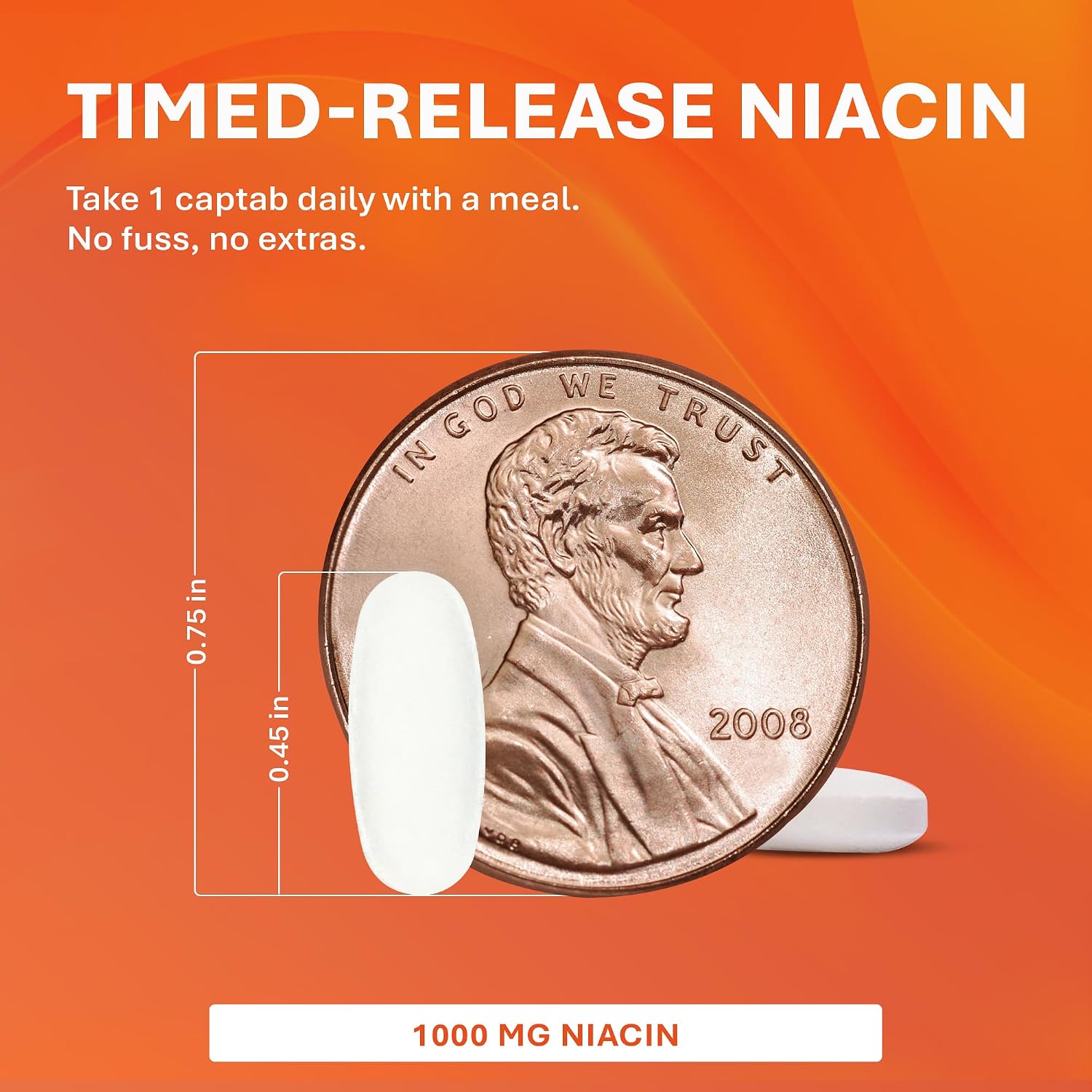 Rugby Timed-Release Niacin 1000mg Captabs for Adults, 100 Count (1-Pack) | Dietary Supplement for Energy, Circulation and Metabolism Support, Controlled Release to Help Minimize Flushing