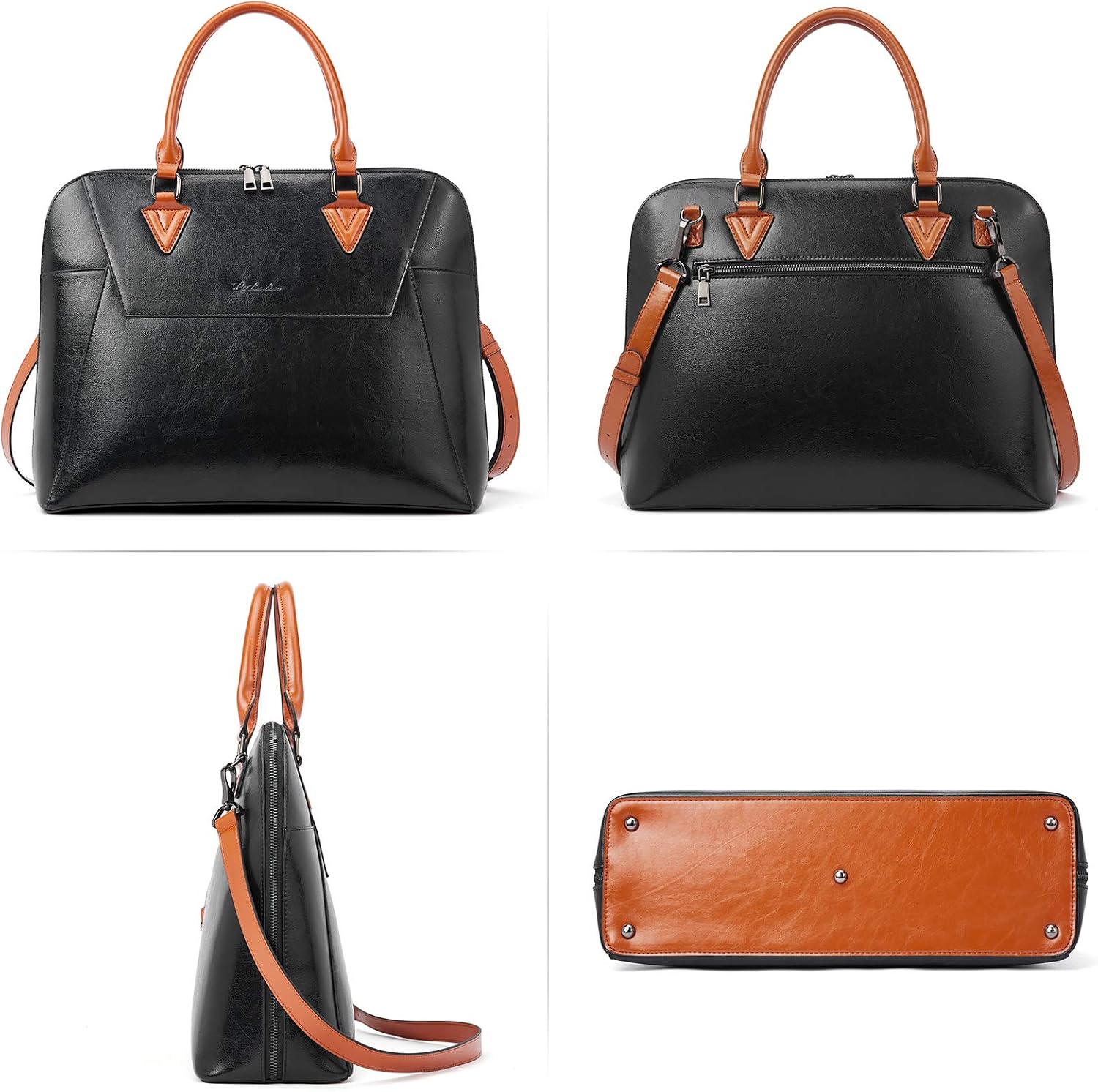 BOSTANTEN Briefcase for Women Leather 15.6 inch Laptop Shoulder Bag Office Work Crossbody Handbag