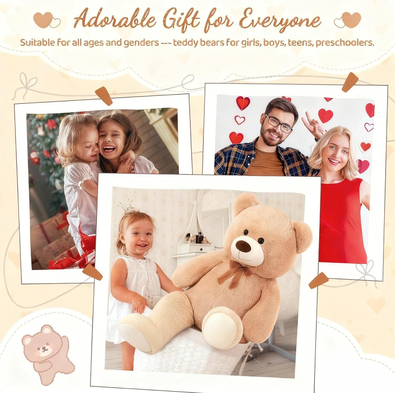 Toys Studio 47 Inch Big Teddy Bear Giant Stuffed Animal for Girls