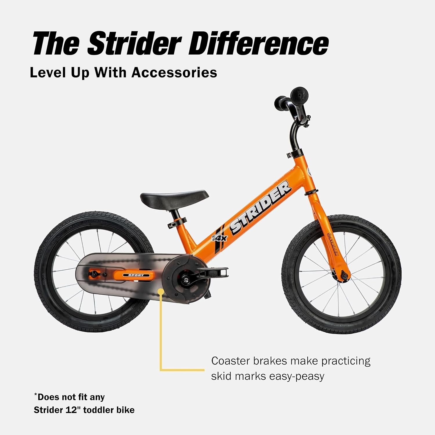 Strider 14x Easy-Ride Pedal Kit, for 14x Balance to Pedal Bike, Ages 4–7 | Converts Strider 14x Balance Bike into a Pedal Bike