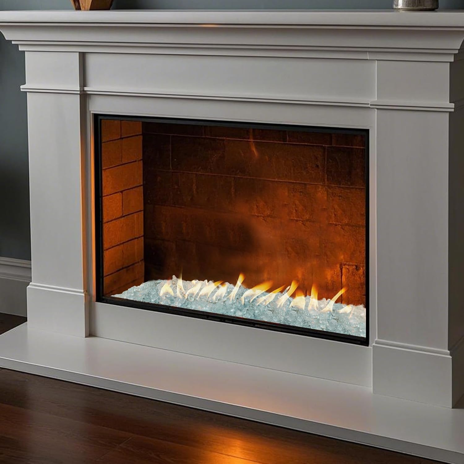 Skyflame 1/4" Pacific Blue Regular Fire Glass for Fire Pit Fireplace