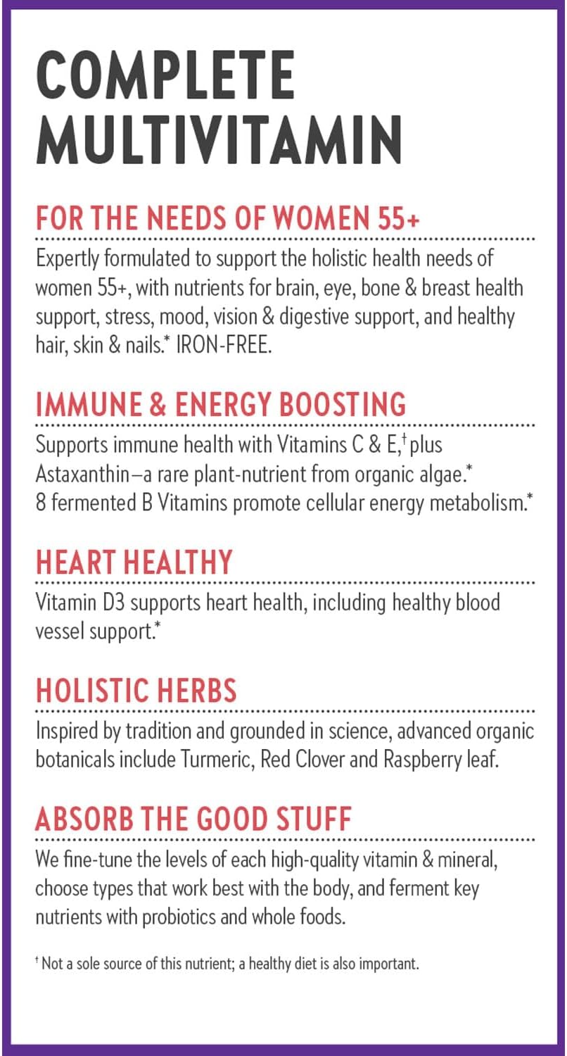 New Chapter Every Woman's One Daily 55+ - Multivitamin for Women - Supports Immune, Bone & Vision Health* - Gentle on the Stomach - Non-GMO, Gluten Free, Dairy Free, Vegetarian & Kosher - 48 Tablets