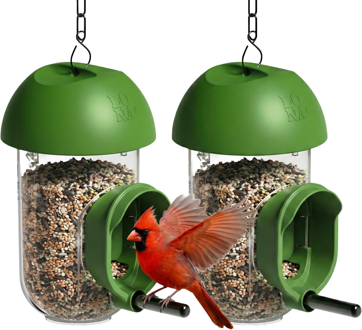 LONA Bird Feeders for Outdoors, Tube Feeder Weatherproof with Multiple Hanging Methods, Wild Bird Feeding Silo for Outside, 3 Port
