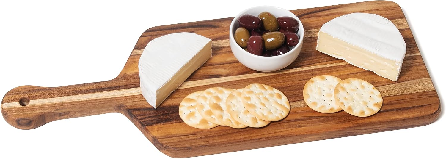 Lipper International 7215 Teak Wood Edge Grain Kitchen Cutting and Serving Board, Small, 12" x 9" x 5/8"