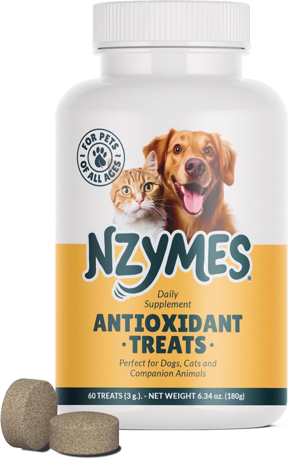 Antioxidant Treats - for Dogs Joints, HIPS, Paralysis, Skin, Coat, Hair Loss, Aging, Digestion, Neurological, Seizures - 60 Treats - Made in The USA