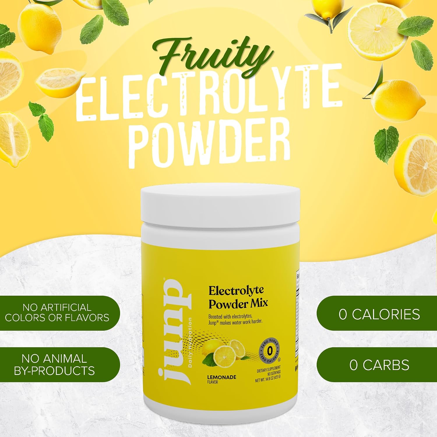 JUNP Electrolytes Powder No Sugar No Carbs – Lemonade Keto Electrolyte Drink Mix - Potassium & Salt Hydration Powder Electrolytes - Zero Calorie