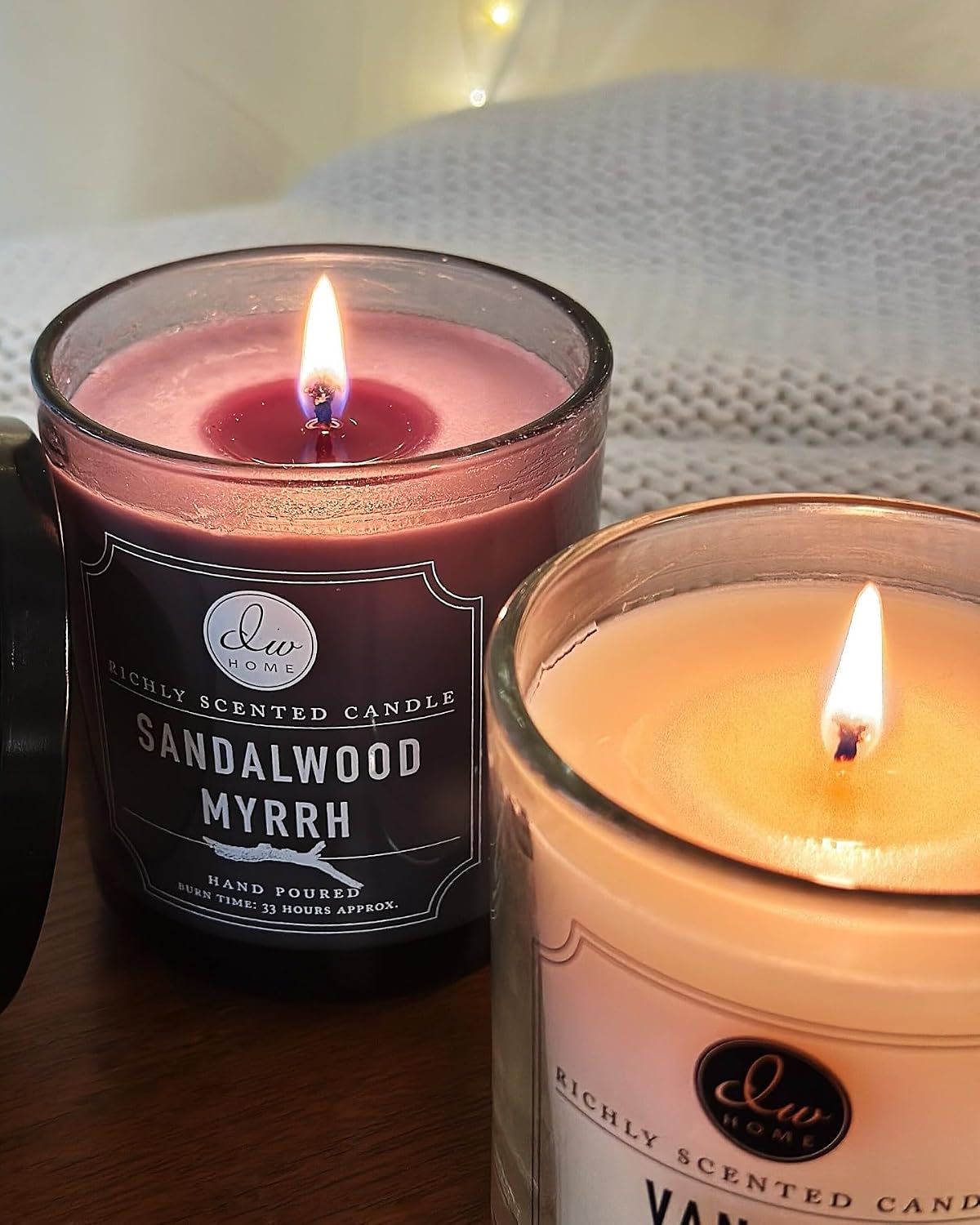 DW Home Warm Tobacco Pipe Scented Candles, 15 oz Large Double Wick Jar, Up to 56 Hour Burn Time, Strong Long Lasting Woodsy Fragrance, Gifts for Men & Women