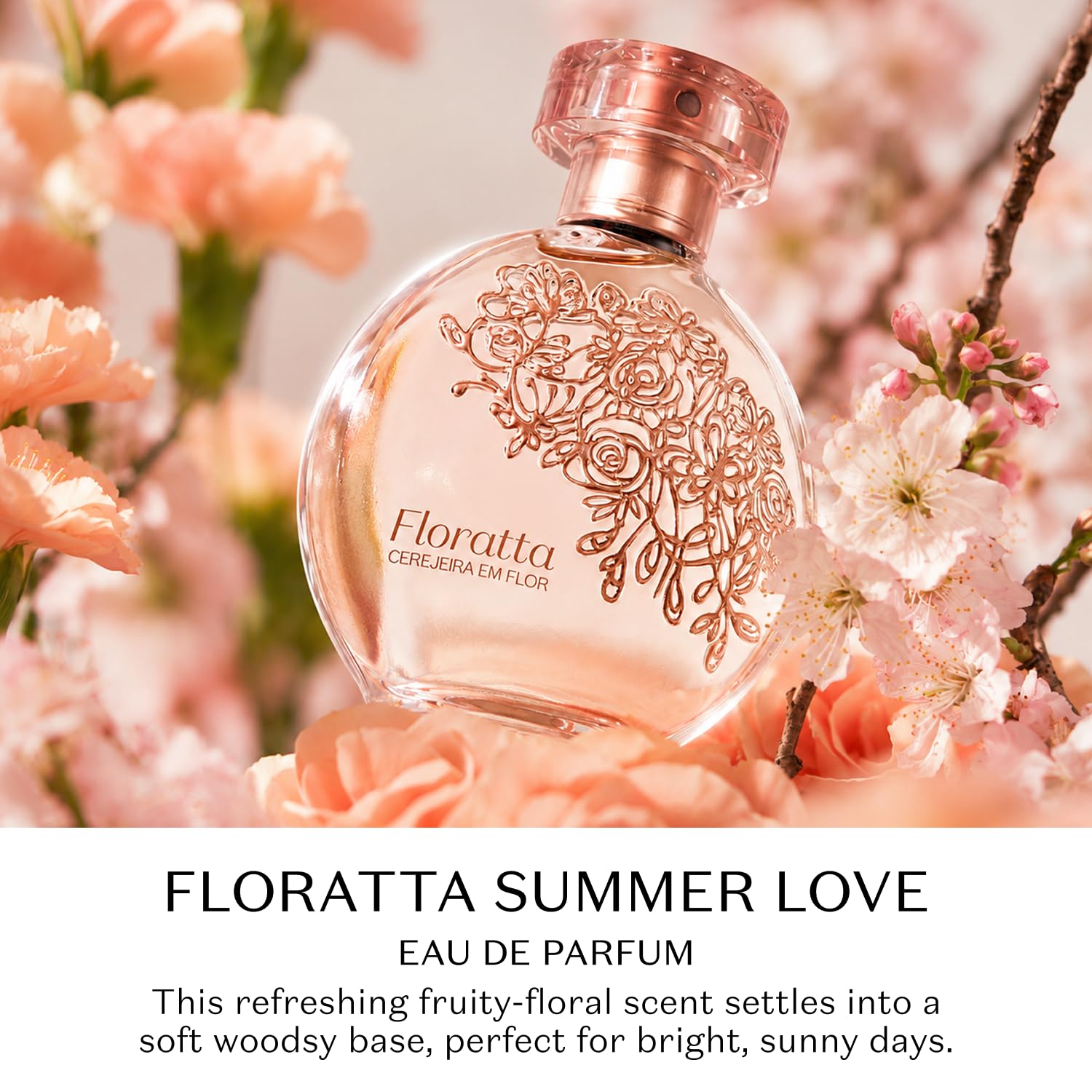 O Boticário Floratta Rose Eau de Toilette - Classic Floral Fragrance for Women - Fresh Gardenia & Romantic Rose - Long Lasting Everyday Womens Perfume - Cruelty-Free & Vegan - 2.5 oz (75 ml) | Classic fresh gardenia and romantic rose scent profile. Light…