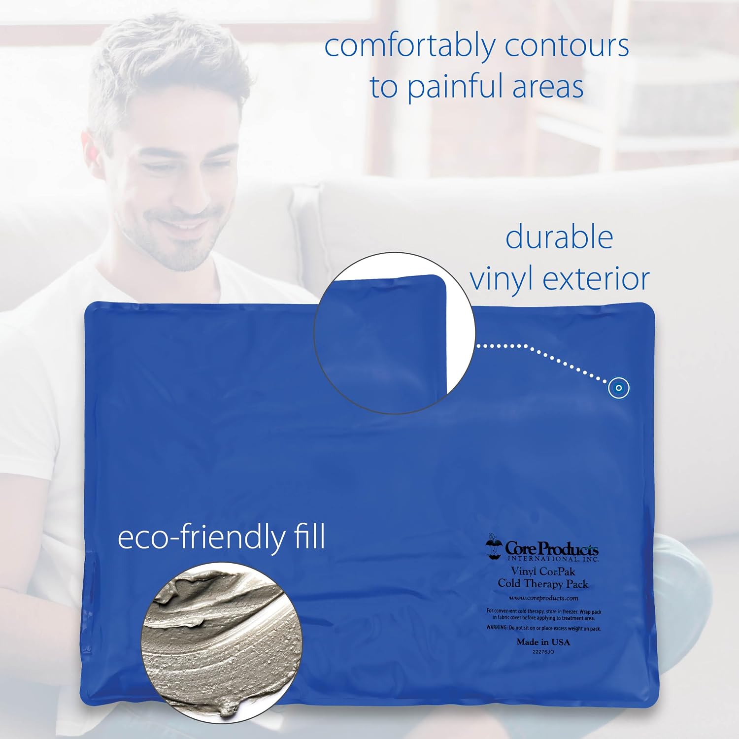 Core Products Flexible Vinyl Intense Cold Pack for Neck, Shoulders & Back - 11" X 15"