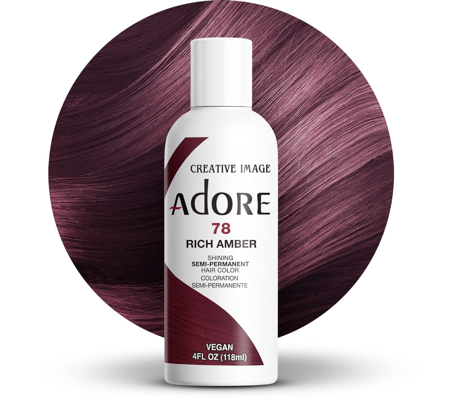 Adore Semi Permanent Hair Color, 107 Mocha, 4 Fl Oz | Vegan & Cruelty-Free Brown Hair Dye | No Ammonia, No Peroxide, No Alcohol
