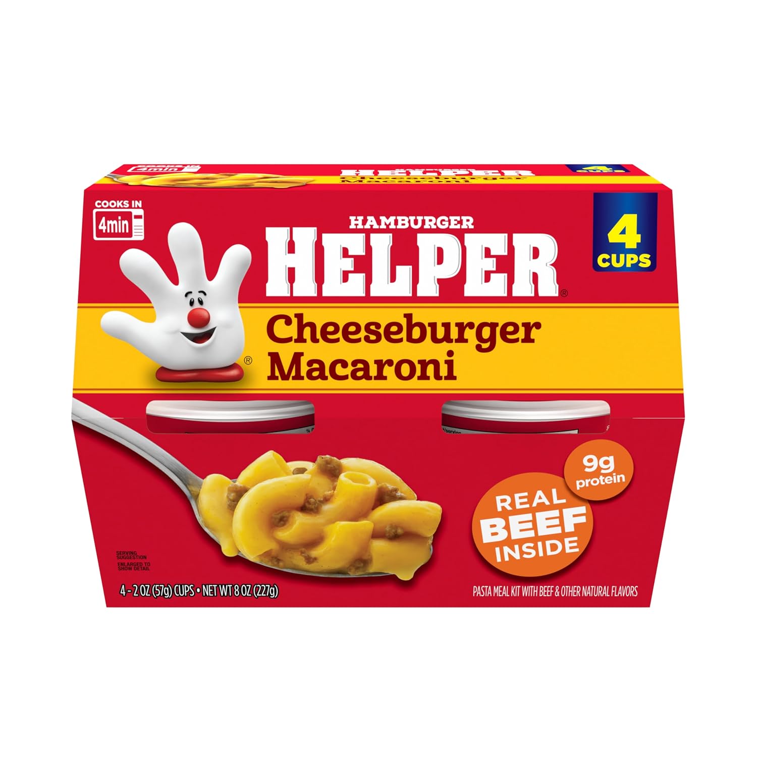 Hamburger Helper Beef Pasta Microwave Cup (2 oz - 6 Pack) No Artificial Flavors, Ready in 4 Minutes, Quick Meals for Midweek Dinners, Busy Evenings & Families On-the-Go