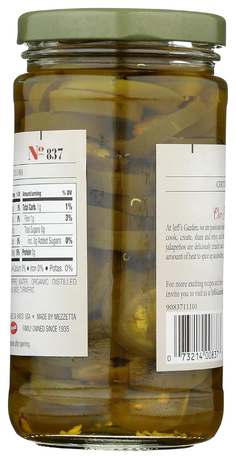 Jeff'S Garden, Peppers Jalapeno Hot Sliced, 12 Fl Oz