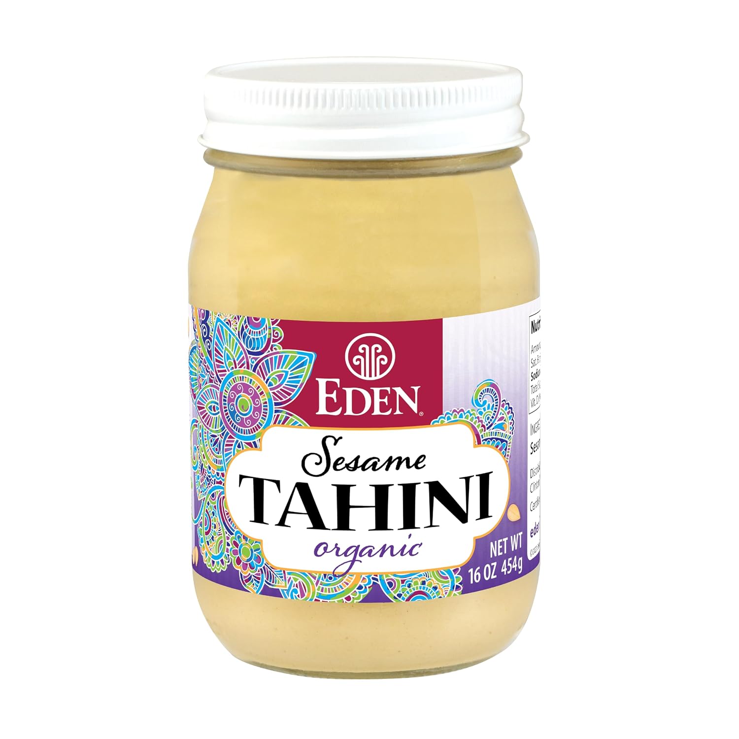 Eden Organic Roasted Tahini, 16 oz Glass Jar